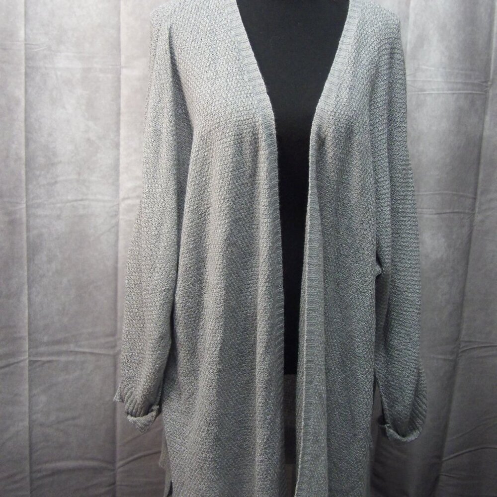 Cozy Gray Open Front Knit Cardigan – Women’s